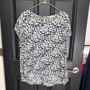 Cynthia Rowley Black and White Floral Blouse